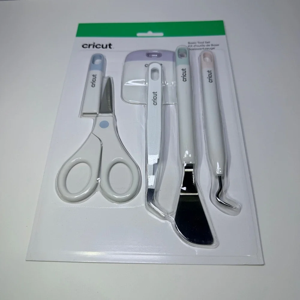 Cricut Basic Tool Set 5 Piece Crafting Kit White Pastel 2006695 NEW